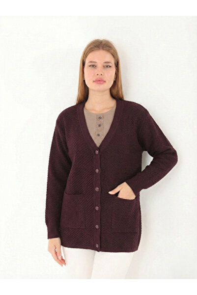 Lanze Mother Buttons Full Knit Large Size Knitwear Cardigan 1606
