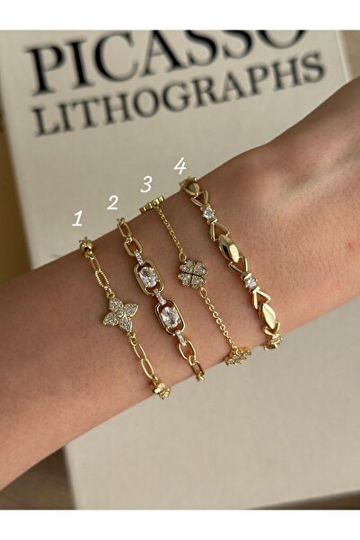 İREM YILDIZ Çelik 14K Kuyumcu Model Şık Tasarım Bileklik