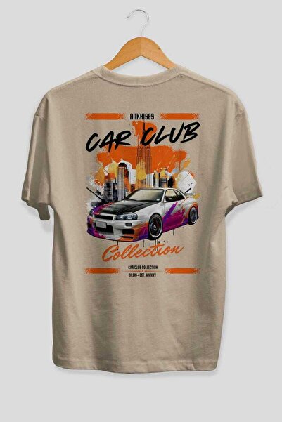 Ankhises Araba Club Series 30 Back Printed Oversize T-Shirt 100% Cotton Men W...