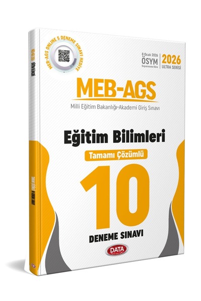 Data Yayınları 2026 MEB-AGS Eğitim Bilimleri Tamamı Çözümlü 10 Deneme Sınavı