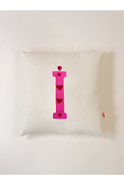 Galia Tasarım Valentine's Day Special Letter I Heart Decorative Pillowcase