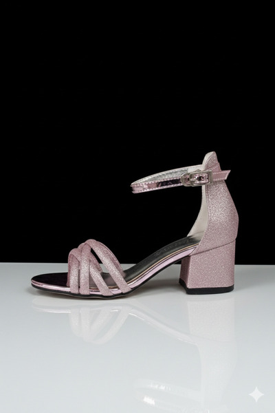 patik ayakkabı Удобни и стилни дамски обувки с нисък ток и блестящ дизайн