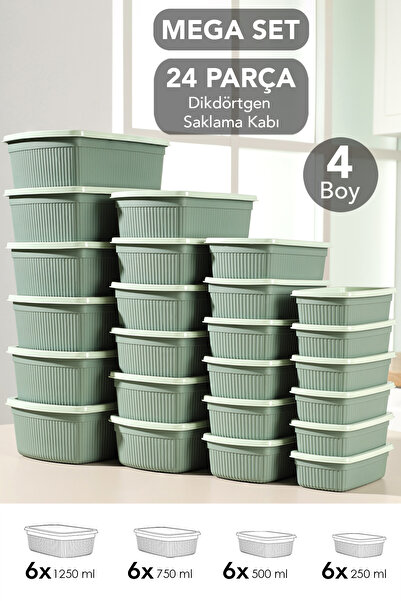 Meleni Home Set de cu dungi recipiente de depozitare dreptunghiulare - Recipi...