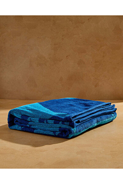 REDTAG Blue Triangles Printed Beach Towel