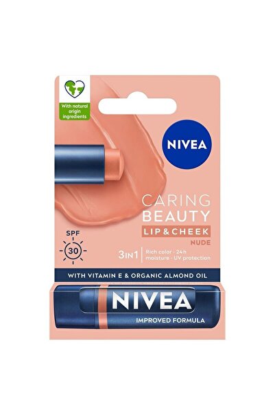 NIVEA Caring Beauty Nude Spf30 Lip Care Cream 4.8 Gr