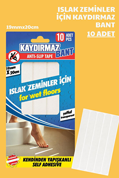 Nandy Home 10 Adet Islak Zeminler İçin Kaydırmaz Bant - 19mm x 20cm