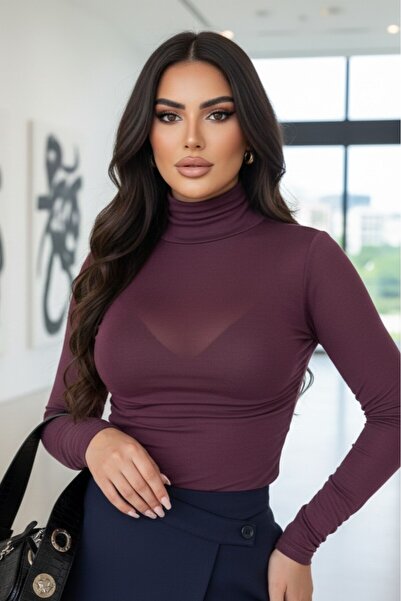 MADAMMERY Bluză de damă cu guler tip guler, din cașmir modal, ultra ușoară, t...