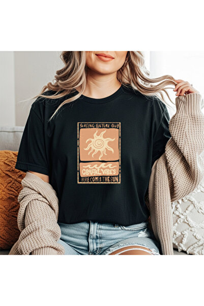 herkesemoda Tricou de bază cu imprimeu Coastal Vibes