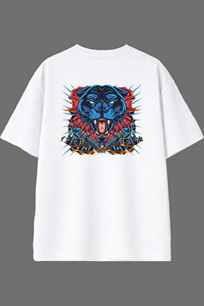 VSRN Kaplan Design Back Printed White Oversize T-Shirt