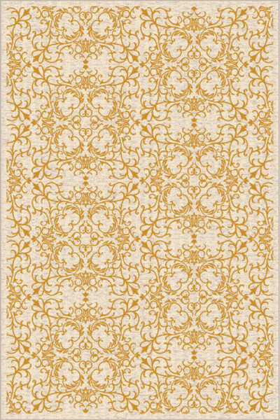 Talis Модерен килим, Ирисов елемент, Златен, 60x110 см, 1800 гр/кв.м