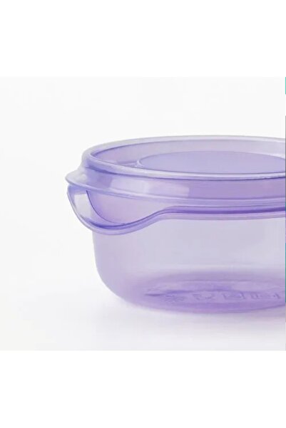 IKEA PRUTA PLASTİK SAKLAMA KABI SETİ LİLA 3 PARÇA 70 ML