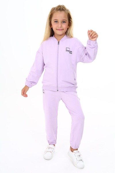 Toontoy Κοριτσίστικο σετ 2 τεμαχίων με φούτερ με στάμπα κολεγιακού γιακά και ...