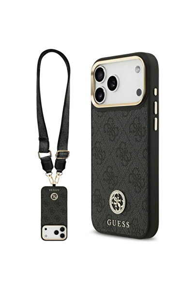 Guess Husa pentru iPhone 17 Pro Max - 4G Strass Logo with Big Strap Metal But...