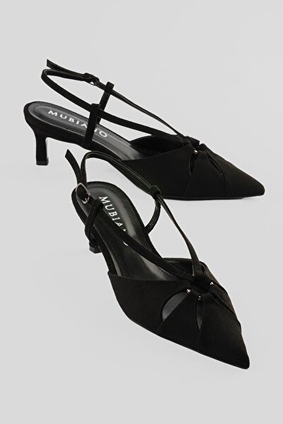 Mubiano Women's Suede Stiletto Pointed Toe Strappy Open Back Heeled Shoes Cor...