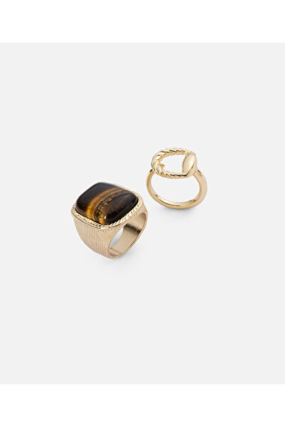 İpekyol Resin and Textured Ring Set