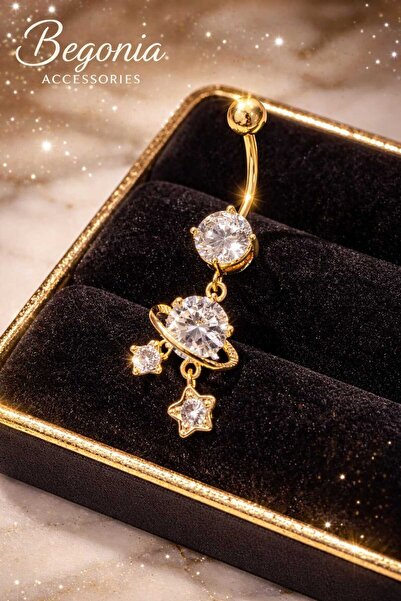 Begonia Accessories 316L Cerrahi Çelik Altın Kaplama Paslanmaz Kararmaz Galak...