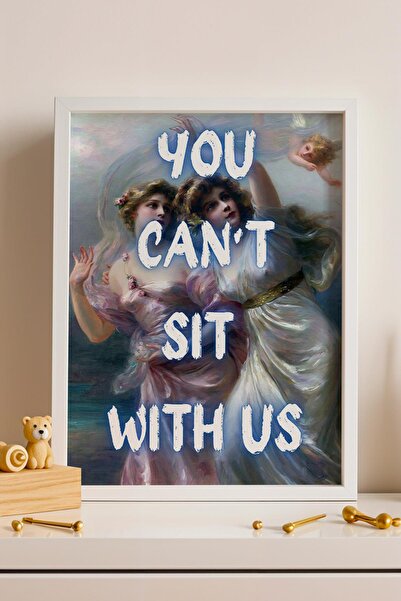 Saturn You Cant Sit with Us Framed Painting Classic Portrait Beauty Salon Dec...
