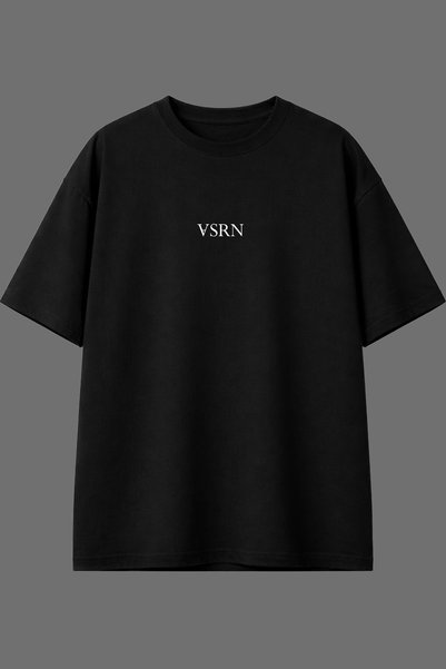VSRN No Fear Design Back Printed Black Oversize T-Shirt