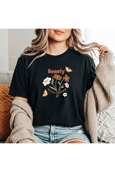 herkesemoda Detaliu imprimat Beauty Print basic tricou