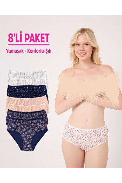 MENOSAY 8'li paket desenli bato külot