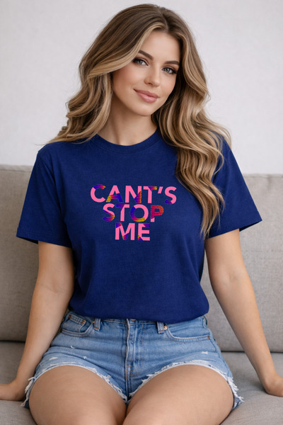 herkesemoda تي شيرت كانتس ستوب مي الأساسي بتفاصيل مطبوعة