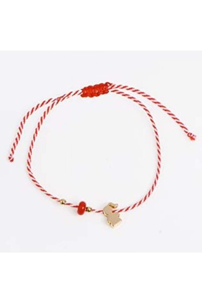 OEM Bracelet Martisor with Girl & Red Stone- 5 pcs