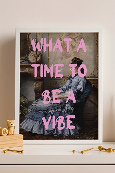 Saturn Young Lady at the Fireplace Framed Painting What a Time to Be a Vibe M...