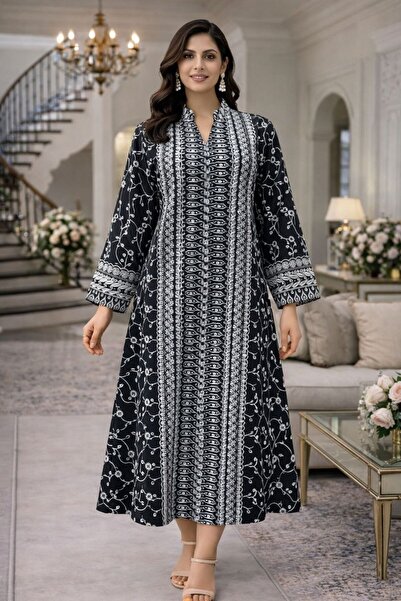 ELLA Elegant Kuwaiti jalabiya with luxurious embroidery