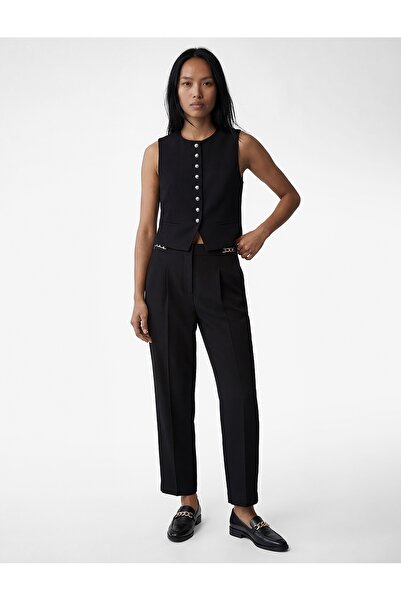 Koton Γυναικείο Παντελόνι Καμβά 6SAK40157UW ΜΑΥΡΟ