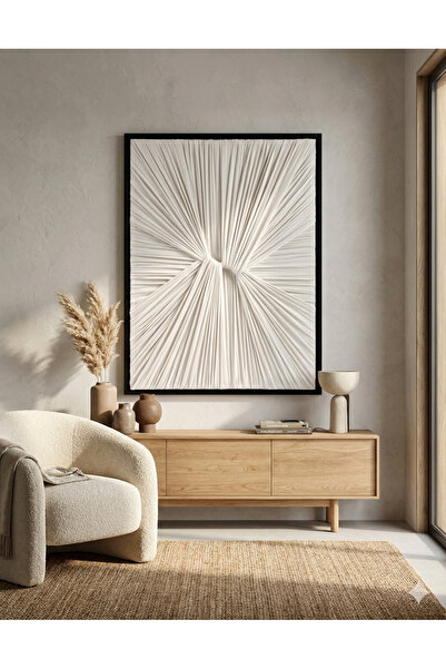 MuratogluHome Art-Textile Natural Series – 85x115 CM Krem Dokulu Kumaş Duvar ...