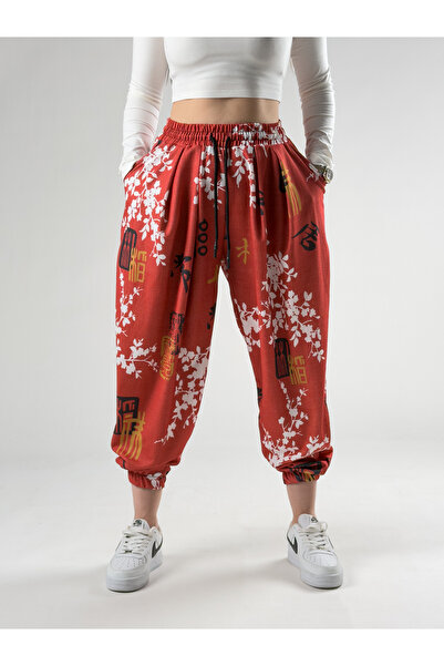 COCOPELLI Chinese Tree Pattern Women Pleated Jogger Pants Coc2831