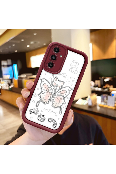 Hontinga حافظة هاتف من مادة السيليكون بنمط الفراشة متوافقة مع هاتف سامسونج جا...