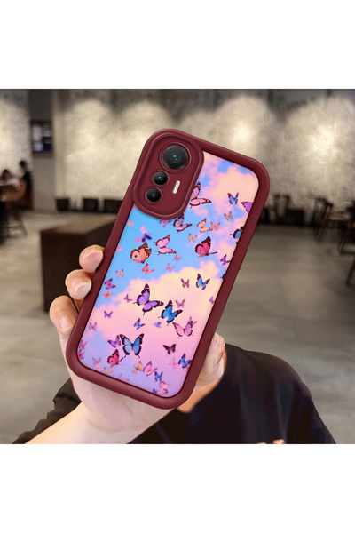 Hontinga حافظة هاتف من مادة السيليكون بنمط الفراشة متوافقة مع هاتف Mi 12 Lite...