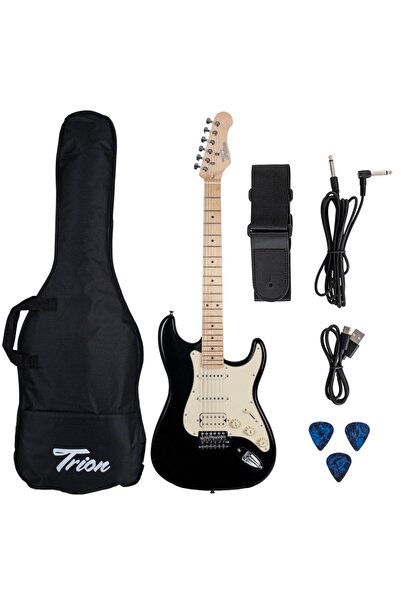 TRION TGP-112-BK Aksesuar ve Amfi Dahil Siyah Elektro Gitar Seti