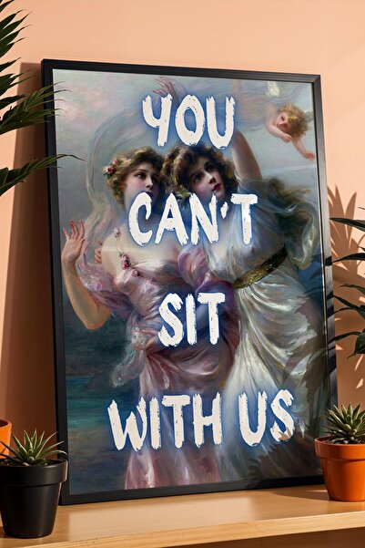 Saturn You Cant Sit with Us Framed Painting Classic Portrait Beauty Salon Dec...