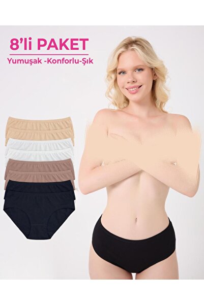 MENOSAY 8'li paket düz bato külot