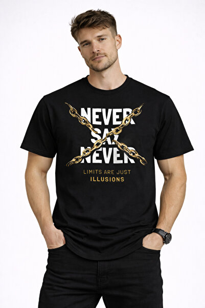 herkesemoda Tricou basic detaliat Never Say