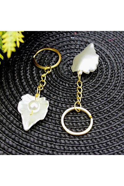 berismoda سلسلة مفاتيح ذهبية على شكل ورقة شجرة السدر 5 قطع