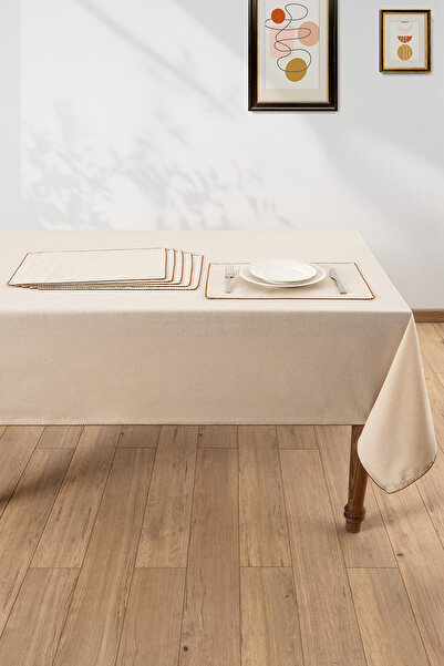 Denizli Concept مفرش طاولة فيرا + طقم أدوات مائدة أمريكية من 6 قطع