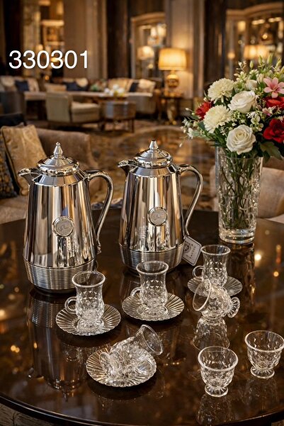 Louvre Louvre Thermos Set (1 liter + 1 liter capacity) with 36-piece Tea and ...