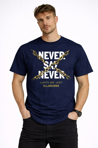 herkesemoda Tricou basic detaliat Never Say