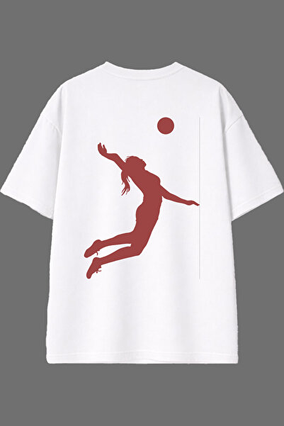 VSRN Volleyball Player 25 Design White Oversize T-Shirt with Back Print