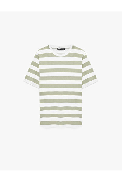 Koton Regular Fit Short Sleeve Crew Neck Cotton Striped T-Shirt