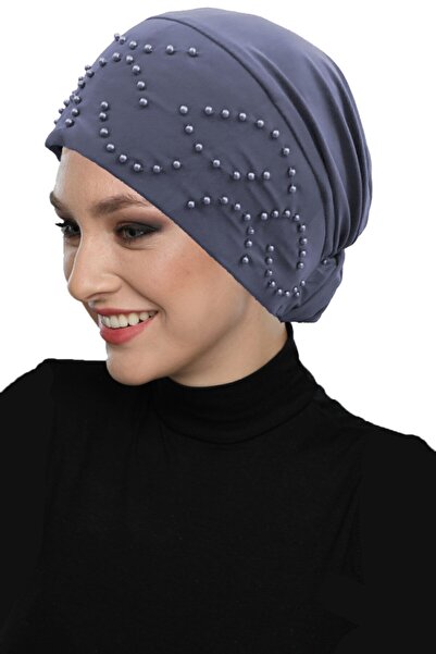 elysianfidan Tamno sivi gotov turban hidžab bonet sa dugmetom pogodan za medi...