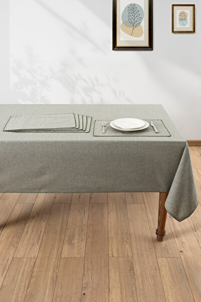 Denizli Concept مفرش طاولة فيرا + طقم أدوات مائدة أمريكية من 6 قطع