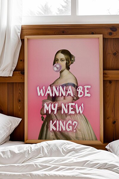 Saturn Wanna Be My New King Framed Painting Classic Portrait Irony Lovers Gif...