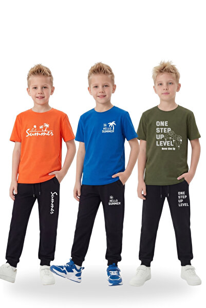 FYK COLLECTİON Boy's 3-Piece Top and Bottom Set – Seasonal Casual Combination