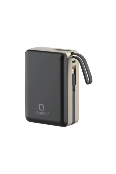 QUFEX 30,000mAh PD Portable Charger With Type-C Cable + Built-In iPhone Cable...