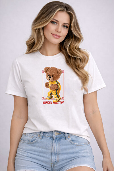 herkesemoda تي شيرت أساسي بتفاصيل طباعة كونغفو ماستر