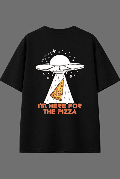 VSRN Μπλουζάκι Im Here Tasarım με στάμπα στην πλάτη, μαύρο, oversized